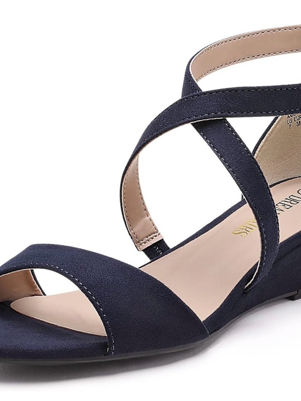 Dream Pairs Navy Crisscross Wedge Sandal